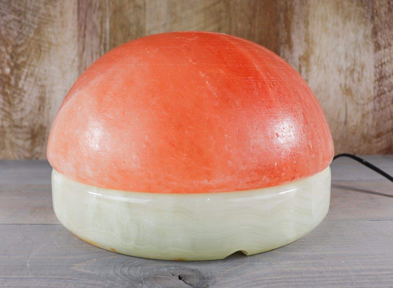 Himalayan Secrets® Salt Dome Lamp | for Warming Up Hands and Feet (11" Onyx Stone Base)