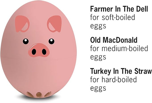 Piggy Beepegg – Egg Timer for Boiling Eggs – Musical Egg Cooker for Soft, Medium, Hard Boiled Eggs – Food Safe – Singing Floating Egg Timer – Egg Cooker for 3 Levels of Doneness - Brainstream