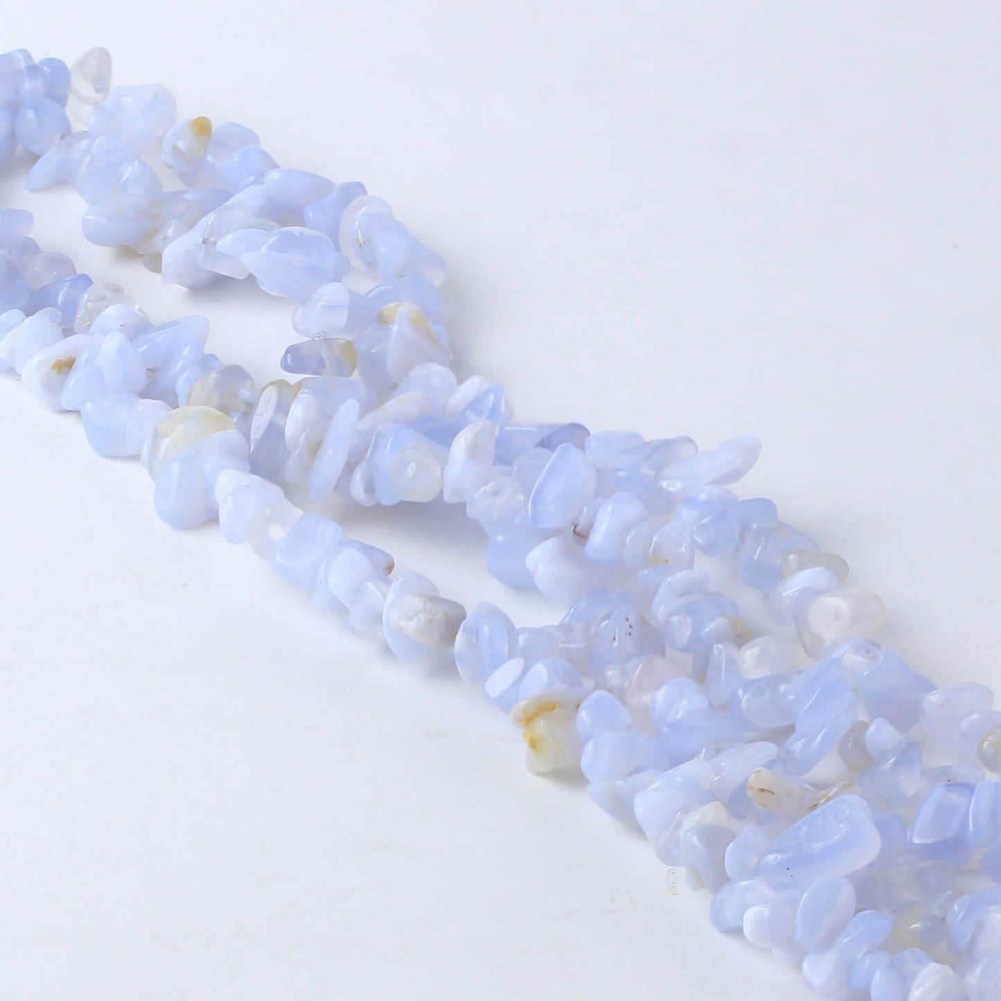 31 inches Chip Stone Loose Gemstones Beads Drilled Strand for Jewelry Making (Blue Lace)