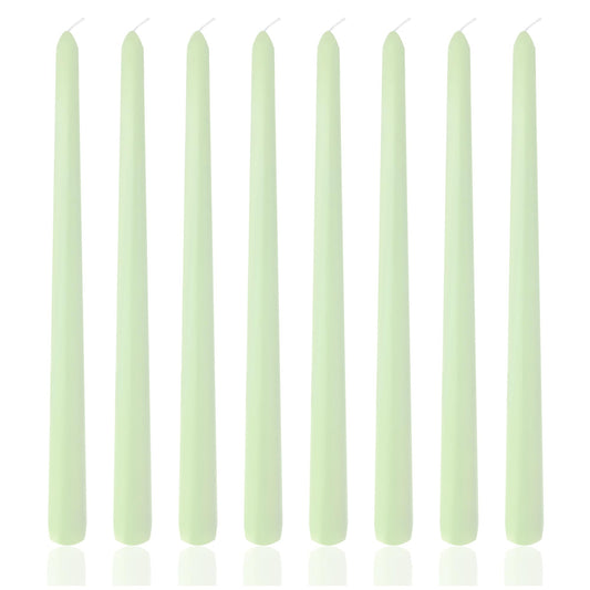 8 Pack 10 Inch SageGreen Taper Candles for Dinner Garden Party Home Decor Wedding Shower and Spring Decor