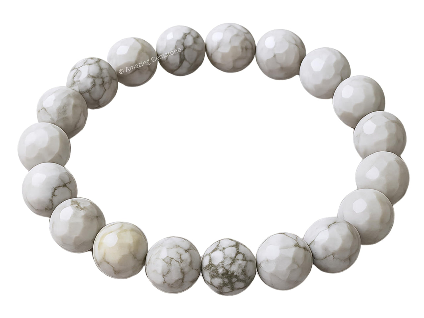 Amazing Gemstone Howlite Bracelet for Women - Chakra Mens Bracelet Protection Crystals and Healing Stones - Blessing Bracelet Spiritual Meditation Gift Christmas Stocking Stuffers