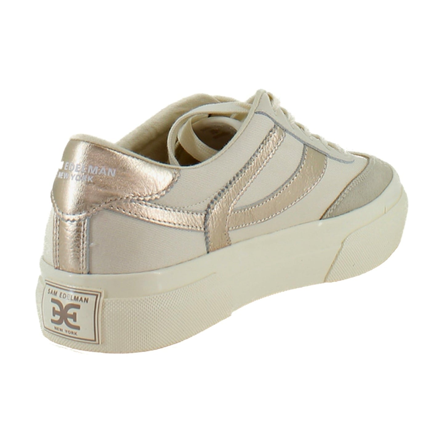 Sam Edelman Women's Simone Sneaker Ivory/Lily White/Gold Leaf 9.5 Medium