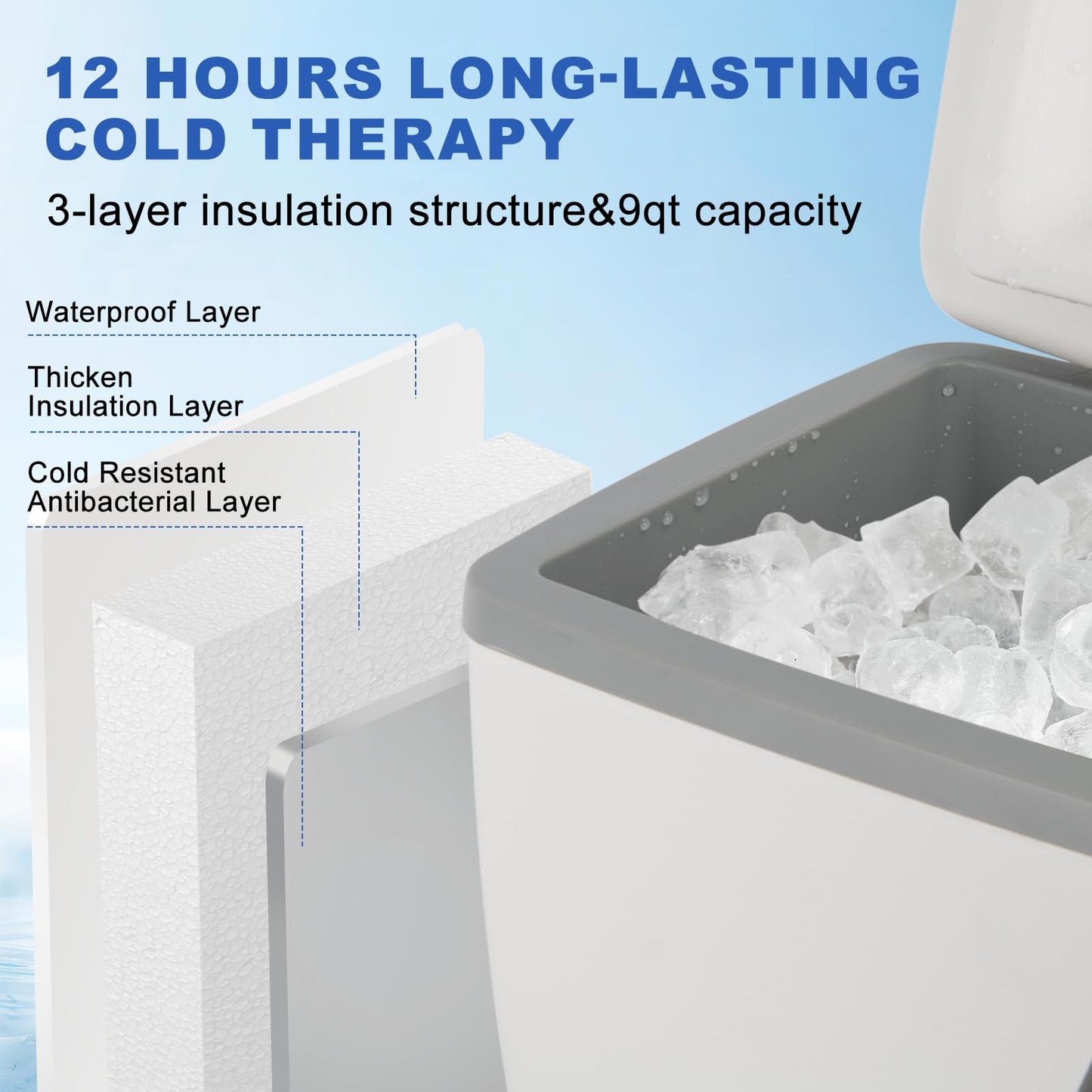 Cold Therapy Machine for Shoulder After Surgery, Shoulder Ice Machine Post Surgery, Ice Machine for Shoulder After Surgery with Leak-Proof Design,Timer, 5-Level Flow, 9 QT