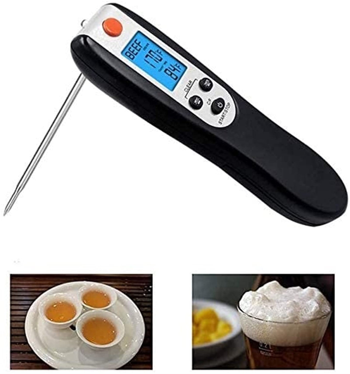 Feiyx Instant Read Meat Thermometer,Thermometer Instant Read Digital Thermometer,for Grilling BBQ Kitchen Food Cooking Thermometer