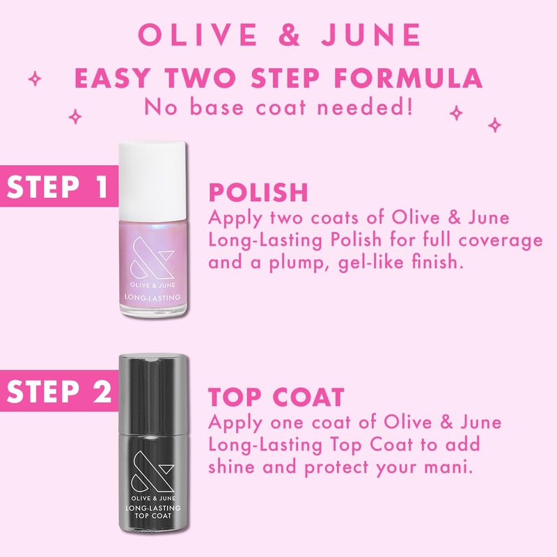 Olive & June Long Lasting Nail Polish | Plump Gel-Like Finish No Lamp Needed | Lasts up to 10 days | Salon-Quality 15-Free Vegan & Cruelty-Free Chip-Resistant | Strawberry Scone