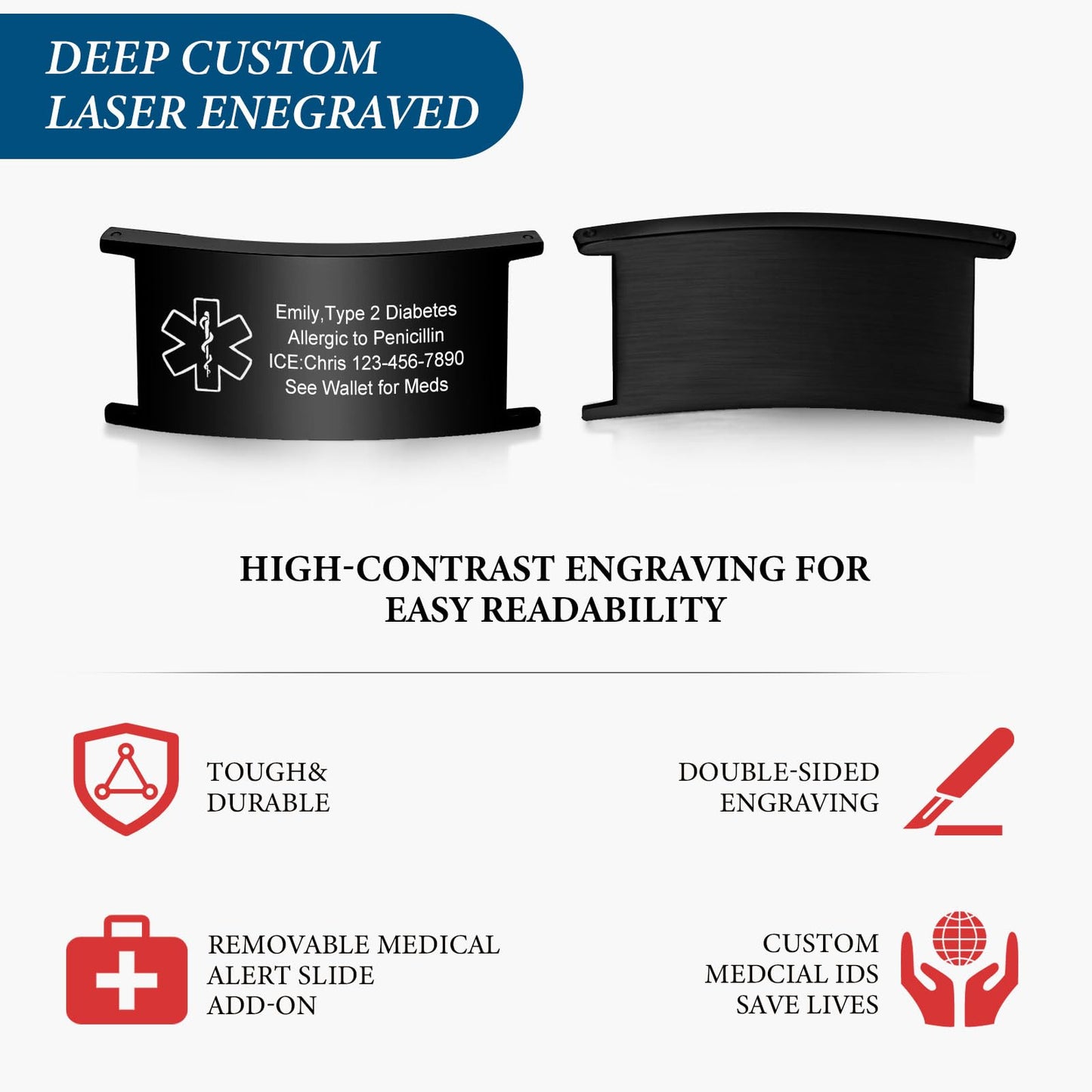 VNOX Eliquis Medical Alert Bracelets for Men Patients Stainless Steel Emergency Bracelets Wristbandersonalized Mens Life Health Alert Bracelet