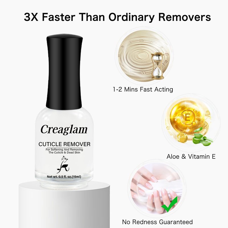 Cuticle Remover Liquid, Instant Cuticle Softener for Dry Damaged Nails - No Tool No Soaking Required, Moisturizing & Repair Formula, 0.5 Fl Oz