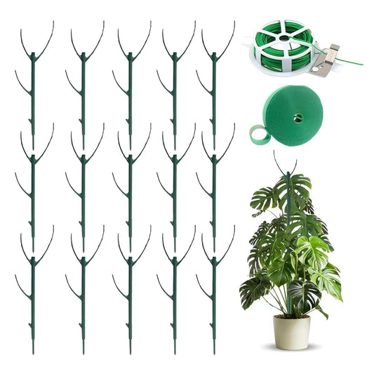 15pcs Adjustable Plant Support Pole, Stackable for Indoorand Outdoor Use, Garden Accessories for Supporting.Monstera and Climbing Potted Plants
