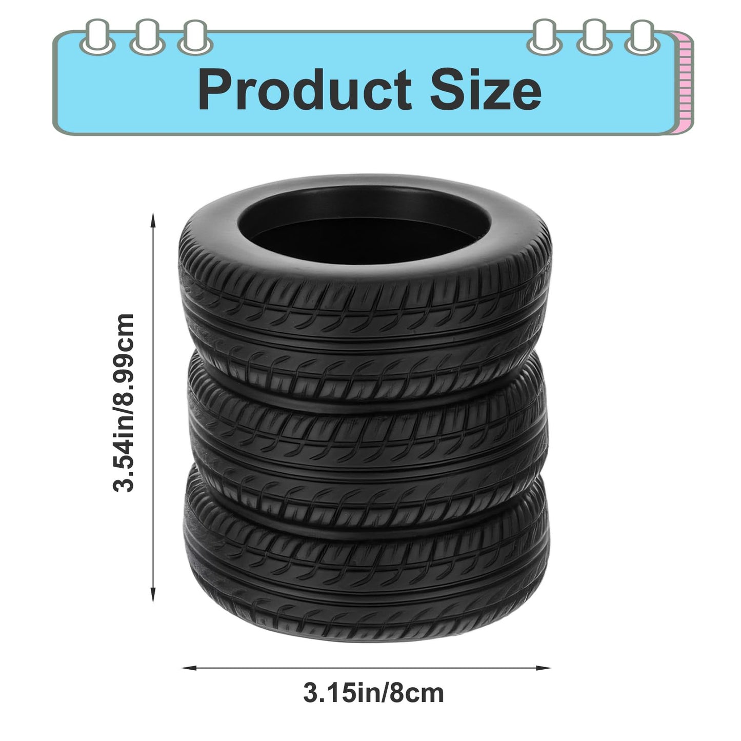 mekueeex 8 Pcs Tire Shaped Pen Holder Car Tire Planter Holder for Men Mechanic Gift Desk Office Home School Accessories Decor Christmas Novelty Funny Supplies Cactus Succulent Planter Pot