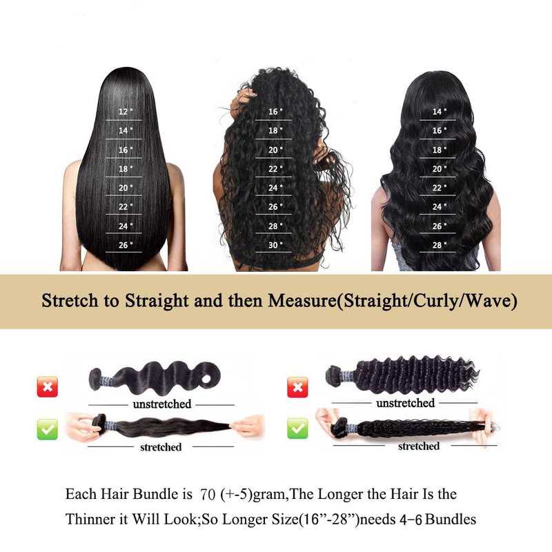 Straight Human Hair Bundles 14 16 18 Inches Brazilian 100% Unprocessed Virgin Hair Weave Bundles Human Hair Straight Weft Natural Black Color Hair Extensions for Women