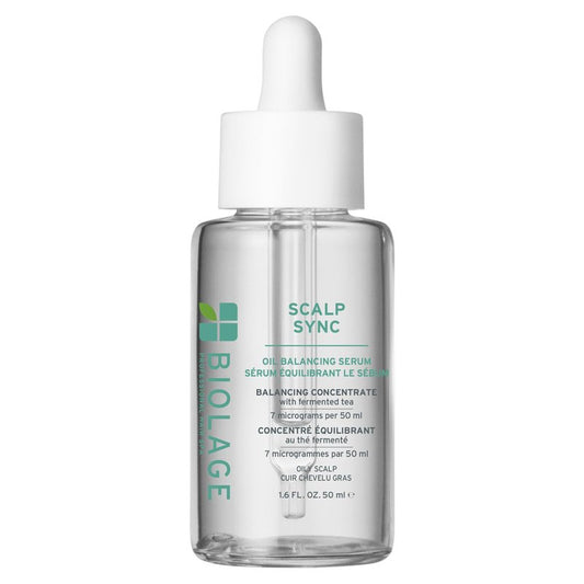 Biolage Scalp Sync Oil Balancing Hair Serum - Absorbs Excess Oil Between Washes, Leave-In Scalp Treatment, Fermented Tea Blend, Vegan, 1.6 Fl Oz