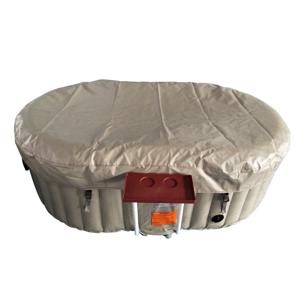 ALEKO Inflatable Hot Tub Spa | Personal High Powered Jetted Bubble | 145 Gallon | Brown and White | HTIO2BRWH