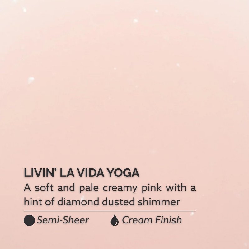 Dazzle Dry Nail Lacquer (Step 3) - Livin' La Vida Yoga - A soft and pale creamy pink with a hint of diamond dusted shimmer. Semi-sheer cream. (0.5 fl oz)