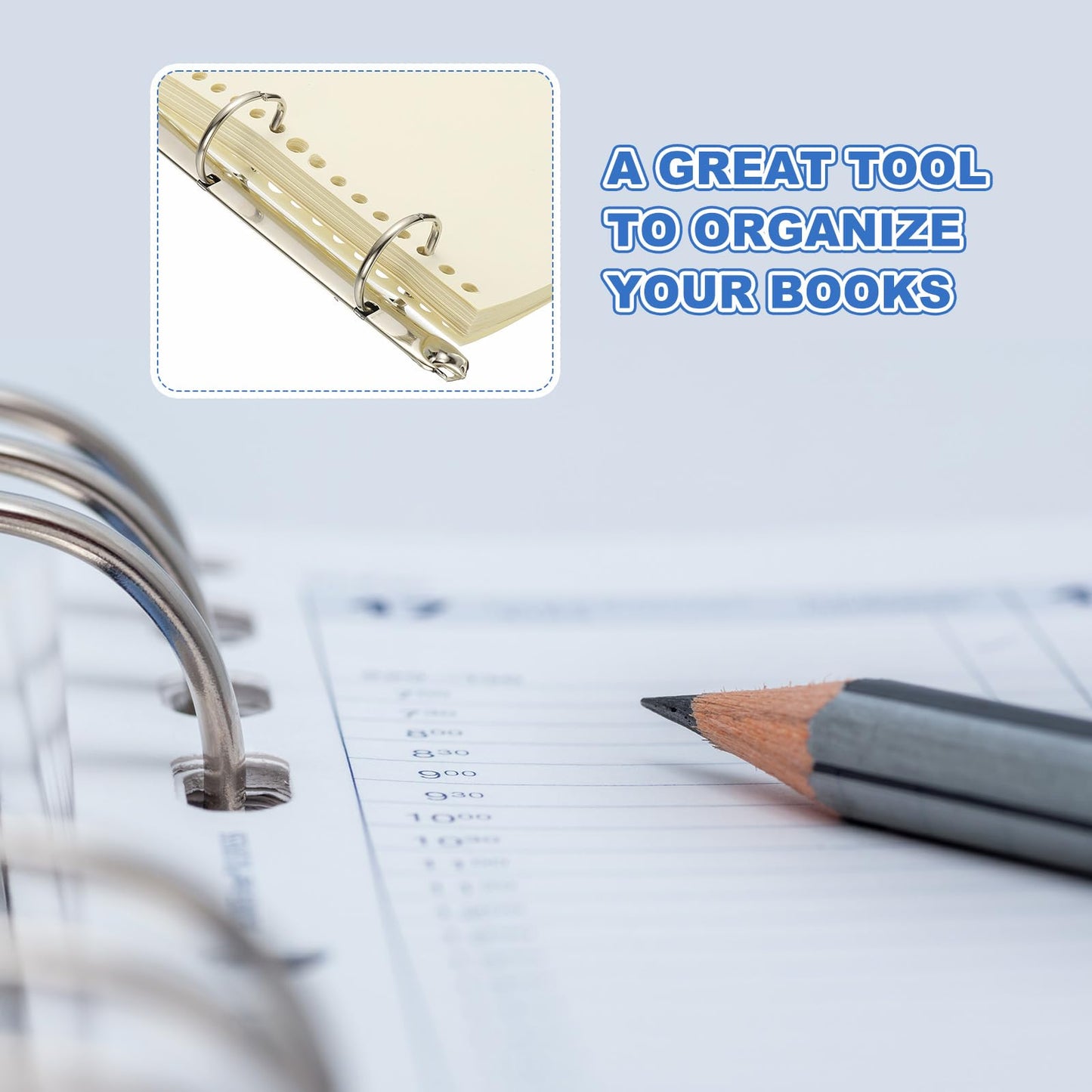PATIKIL A5 3 Hole Ring Binder Mechanisms, 5 Set 1.5" D Ring Replacement Binder Planner Loose Leaf Binding Spines for Organizers DIY Fill Paper Storage Folder Accessories, 26mm Silver Tone