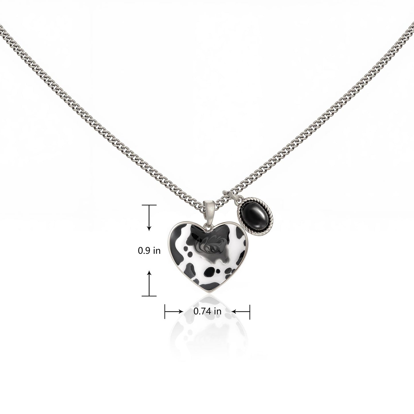Montana West x Wrangler Western Pendant Necklace for Women 14k Gold Silver Heart Statement Turquoise Cowgirl Vintage Trendy Fashion Jewelry WNS-1129S-BK