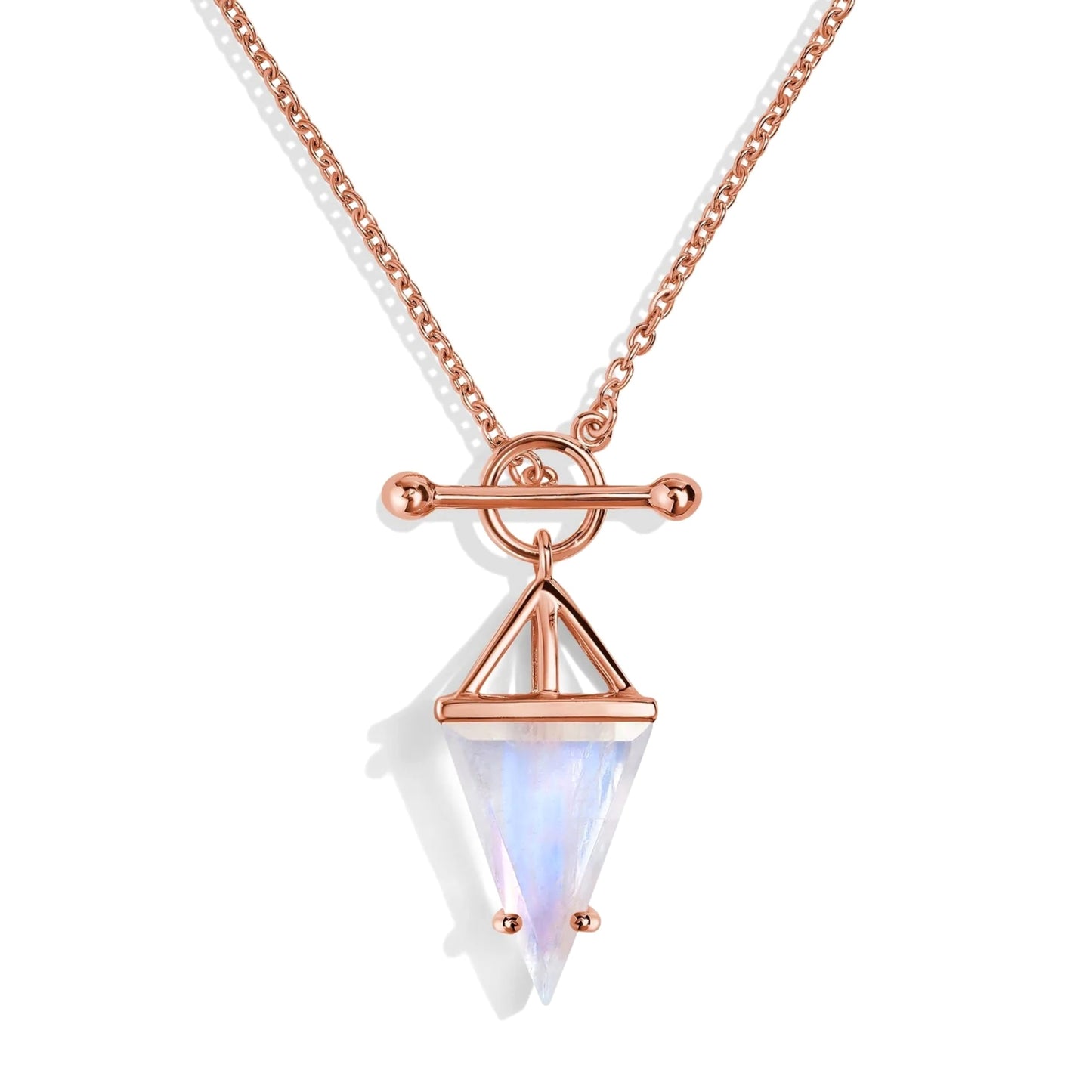 Moon Magic - Authentic Moonstone Necklace for Women | Onyx, Black Obsidian Necklaces/Real 925 Sterling Silver/18k Rose and Yellow Gold Enchanted Crystal Necklace for Women | Genuine Gemstone Jewelry