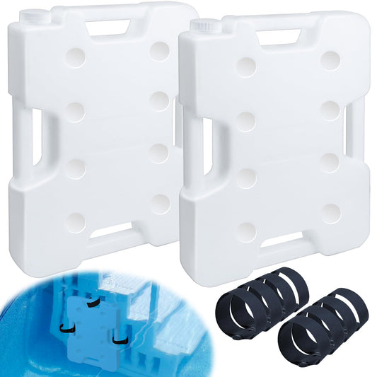 2 Pack Swimming Pool Ladder Weights for Above Ground Pools, Plastic Pool Step Weights Removable Stair Weights Anchor Container Sand Bag with 8 Hook and Loop Straps Hold 52lbs for Easy Step System