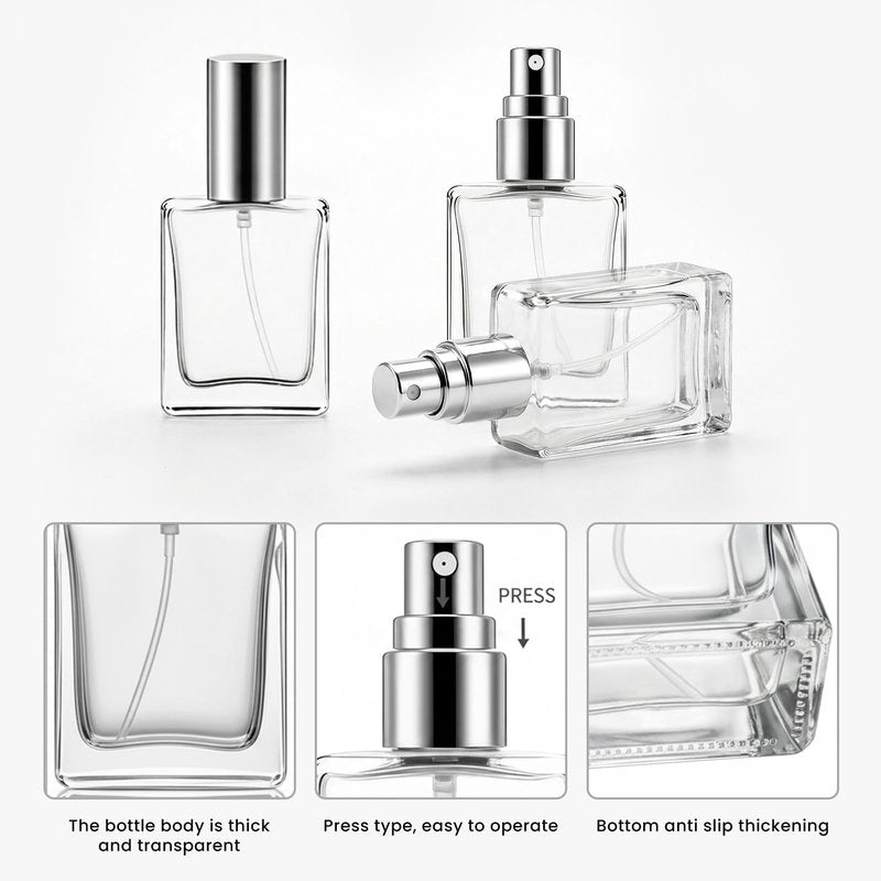 30 Pack 15 ML Glass Perfume Bottles Clear Portable Perfume Spray Bottle Empty Perfume Container Travel Refillable Mini Fine Mist Sprayer Atomizer (80 Pcs Labels, 10 Funnels, 10 Dropper, 10 Dispenser)