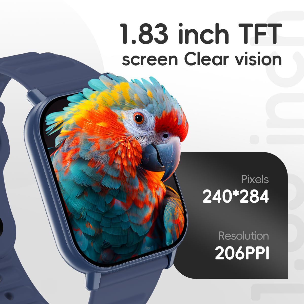 QTLLBT Smart Watch Sports Pedometer, Fitness Tracker Bluetooth Call Heart Rate Blood Oxygen Sleep Monitor,100 Sports Modes Waterproof for iOS Android Men's Women's Smart Watch (Blue)