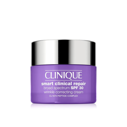 Clinique Smart Clinical Repair Broad Spectrum SPF 30 Wrinkle Correcting Cream with Peptides, Hyaluronic Acid + Glycerin For All Skin Types | Protecting + Repairing, Mini Travel Size, 0.5 Fl Oz