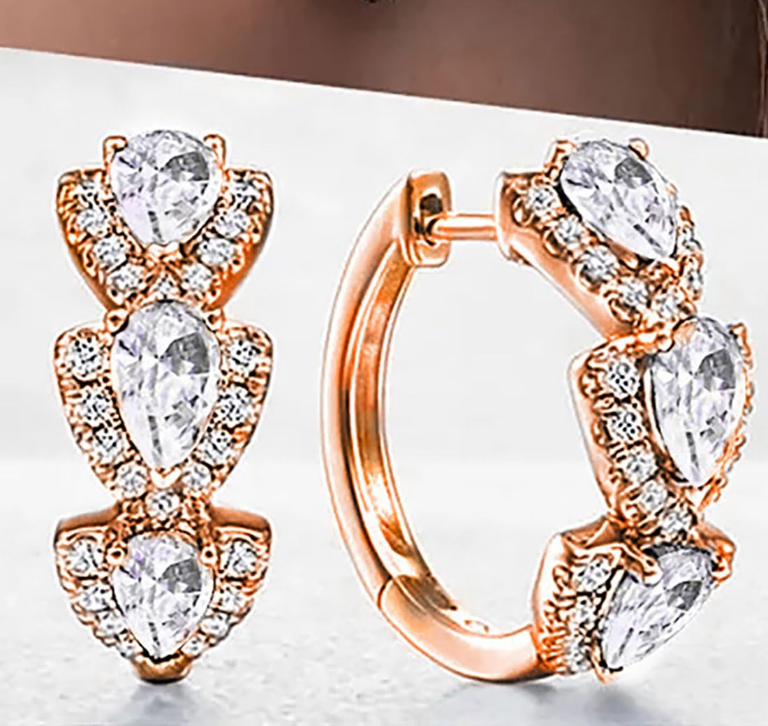Histone Lymphatic Earring For Women, Lovefinity™ Honorable Joy Halolux Lymphvity Magnetotherapy Germanium Earrings Hoop Jewelry Gifts (Hoop-Rose Gold)