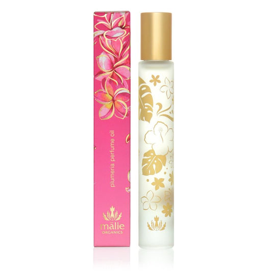 Malie Organics' Plumeria Perfume Oil Roll On with Organic Hawaiian fragrances, 1 Count (Pack of 1)