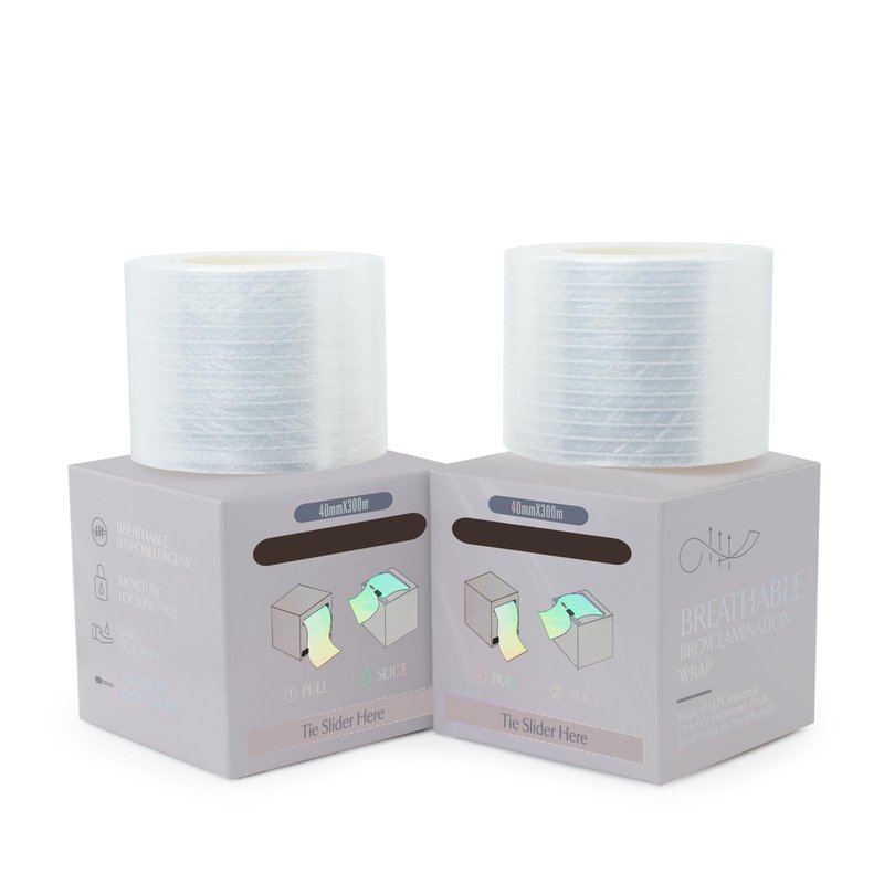 PMUBEAUTY 2 Pack Breathable Plastic Wrap 300 Meters Preservative Film for Eyebrow Lip Blush PMU Lamination Lash Lift Kit Microblading Supplies