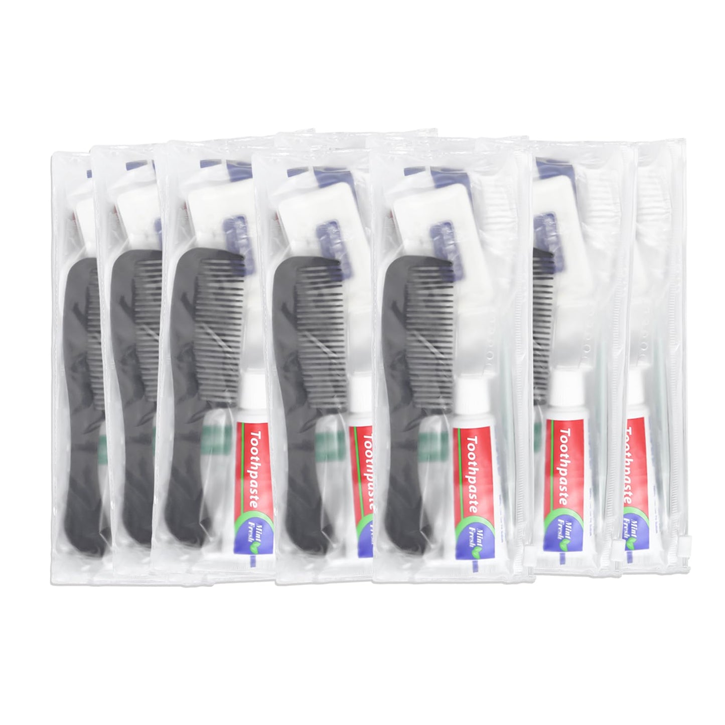 50 Sets Personal Hygiene Kit Bulk, Disposable Toothbrushes with Toothpaste Floss Comb Soap Cover Shampoo Body Wash and Vanity Kit, Toiletry Kits Homeless Supplies Bulk for Women,Men,Travel,Homeless