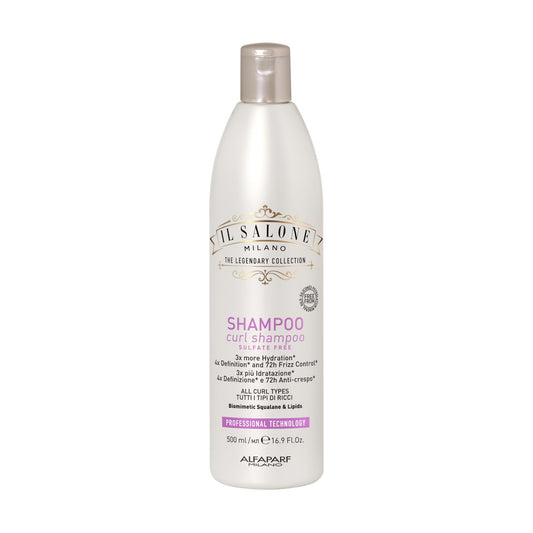Il Salone Milano Professional Curl Hydration Shampoo - Moisturizes, Defines, Controls Frizz - Sulfate Free Shampoo for All Curl Types - Repairs and Protects - (16.9 fl oz / 500ml)