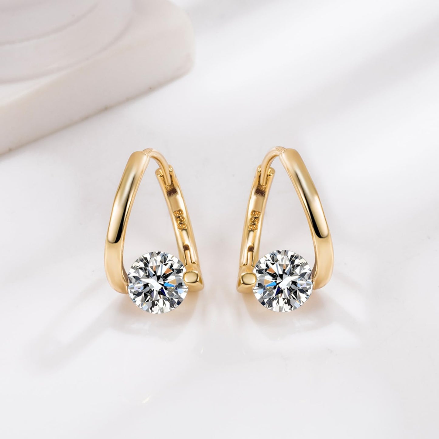 Lymphatic Earrings for Women Silver Zircon Hoop Huggie Earrings Dainty Fashion Jewelry Gifts