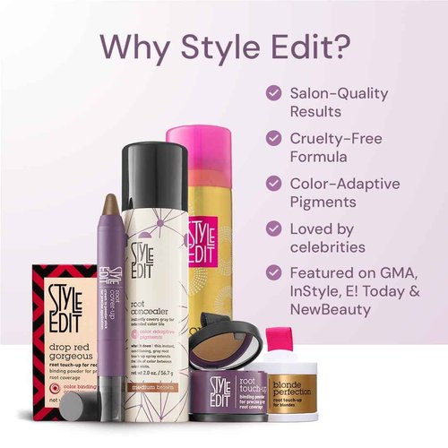 Style Edit Root Touch Up Powder for Dark Brown Hair | Covers Grays and Roots | Mineral-Infused Hairline Concealer - 2 Pack