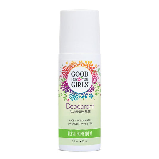 Good for You Girls Aluminum-Free, Natural Deodorant for Kids, Pre teens, Teens, Safe & Effective Odor Control, Clear Roll-On, Natural Fragrance, Vegan, Made in USA | Soft Powder, 3 oz (Pack of 3)