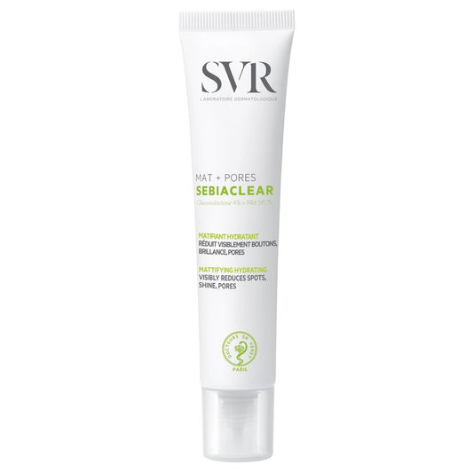 SVR - Sebiaclear Mat + Pores - Oil-Free Daily Matte Moisturizer with Salicylic Acid & Niacinamide - For Oily, Combination, and Sensitive Skin - Reduces Visible Pores - Dermatologically Tested - 40ml