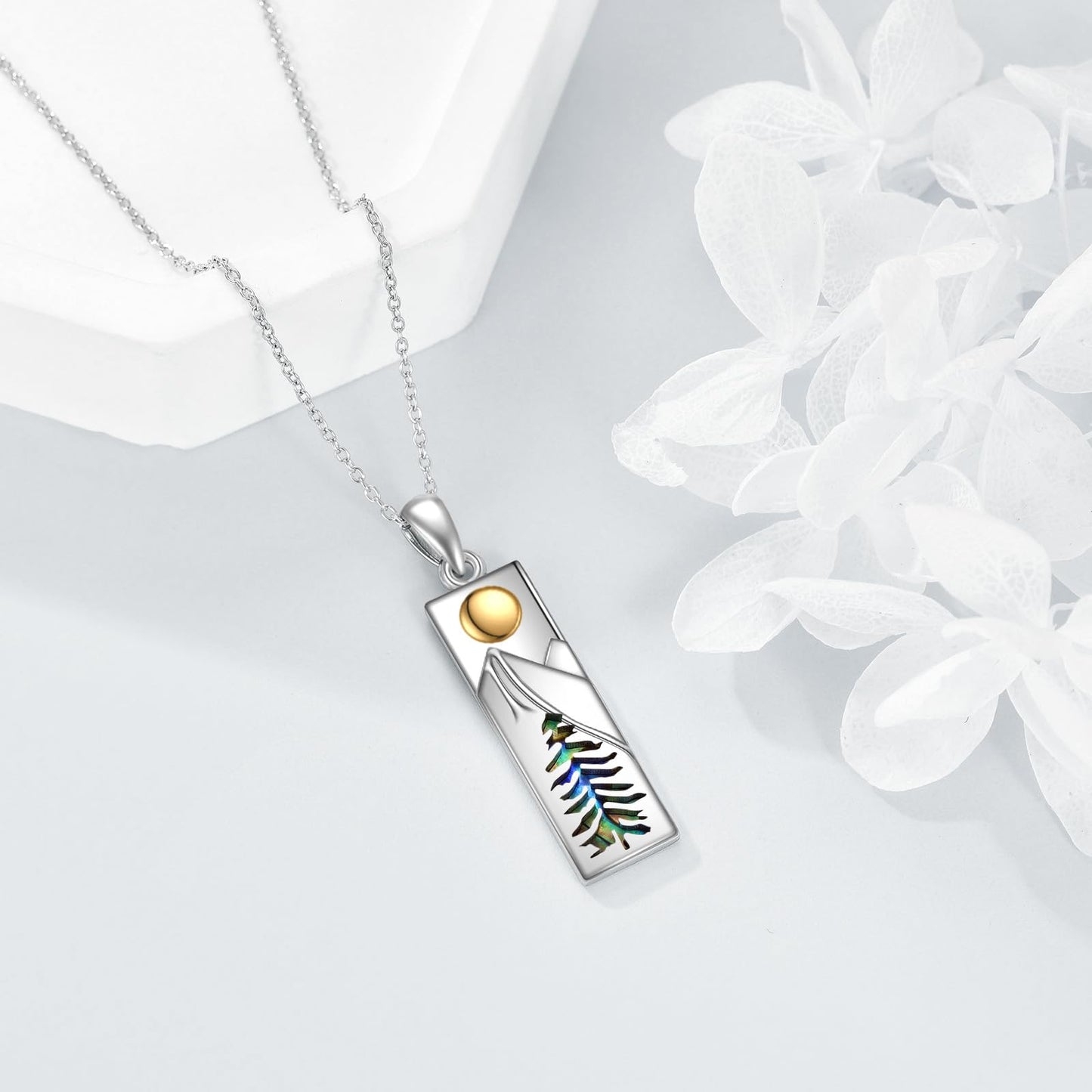 YFN Mountain Necklace for Women Sterling Silver Nature Jewelry Gift for Skiers, Hikers, Campers, Climbers and Nature Lovers