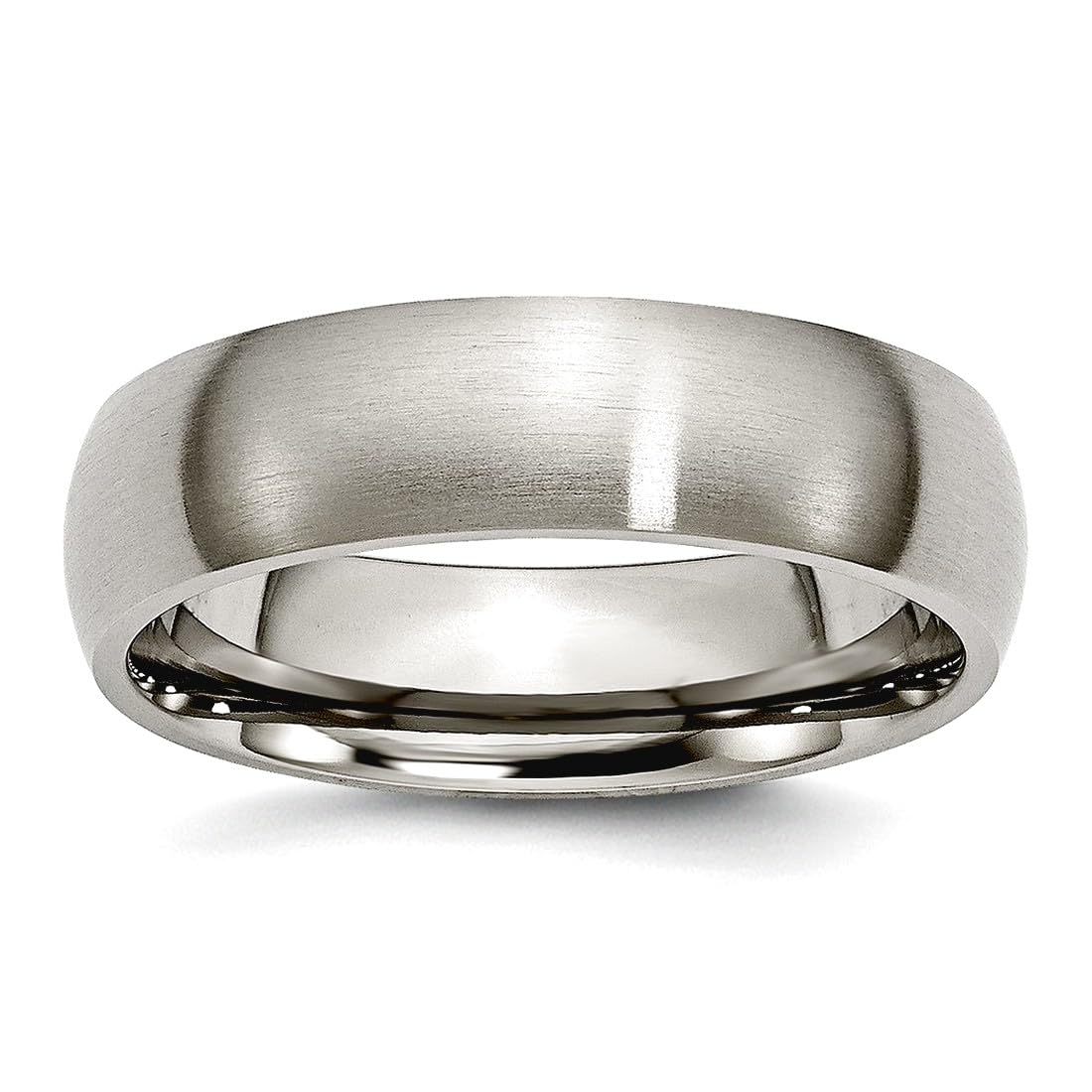 Chisel Titanium Half Round Brushed Comfort-Fit 6mm Wedding Band Ring Size 14.5 Wedding Band for Women and Men