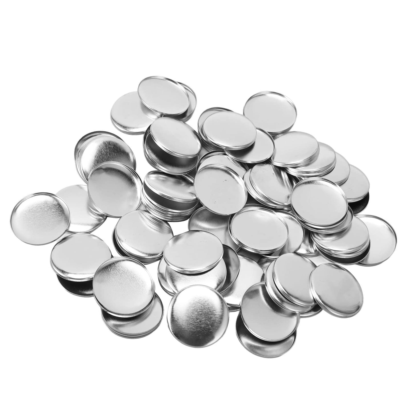 ALIESTFDNO 100 Sets Pin Back Button Parts, Round Shape Metal Pin Badge DIY Kit with Transparent Protective Film, for Clothes Backpacks Hats School Events (32MM)