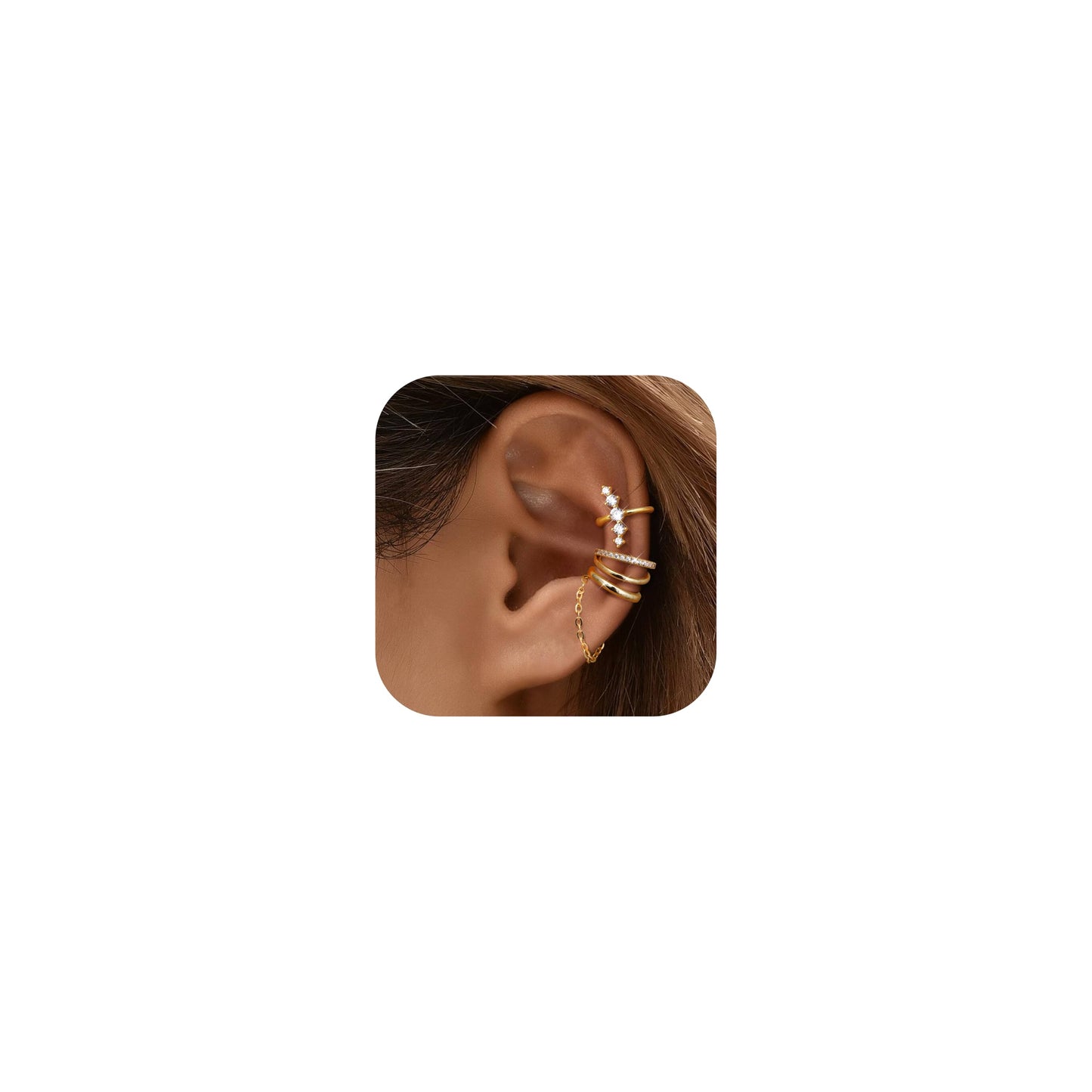Dochais Ear Cuff Earrings for Women Non Piercing 14K Gold Plated Ear Cuff for Non Pierced Ears Clip on Cartilage Earring Dainty Fake Earrings G4