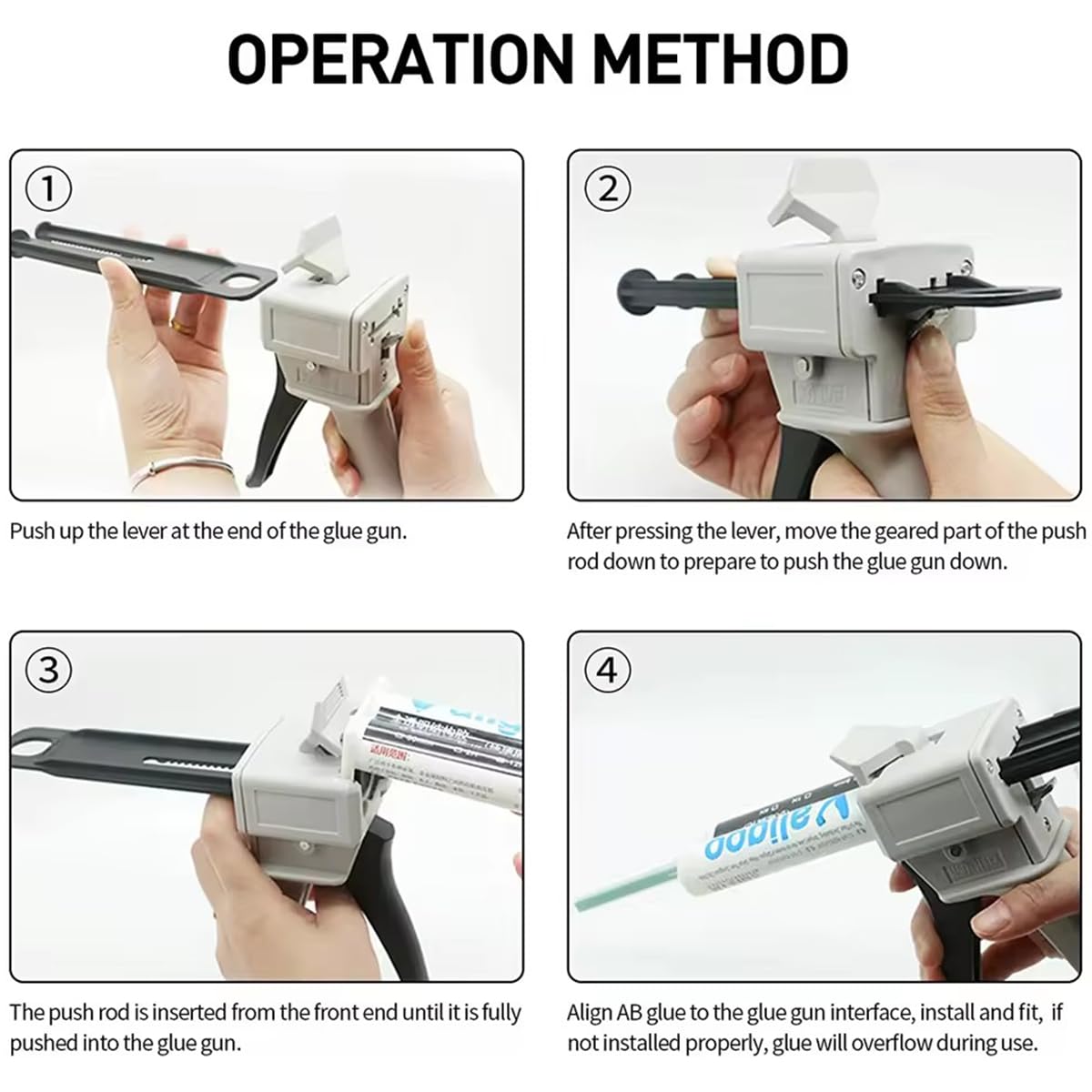 HFYJJHKQ AB 50ml Two-Component Glue Gun 2:1/1:1 Manual Dispensing Gun Kit