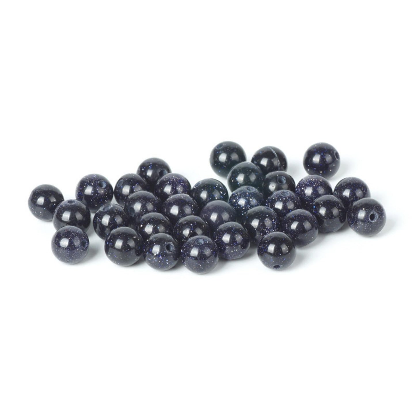100Pcs Natural Stone 8mm Blue Sand Stone Round Loose Gemstone Energy Healing Beads Hole Size 1mm DIY Smooth Beads for Bracelet Necklace Earrings Jewelry Making