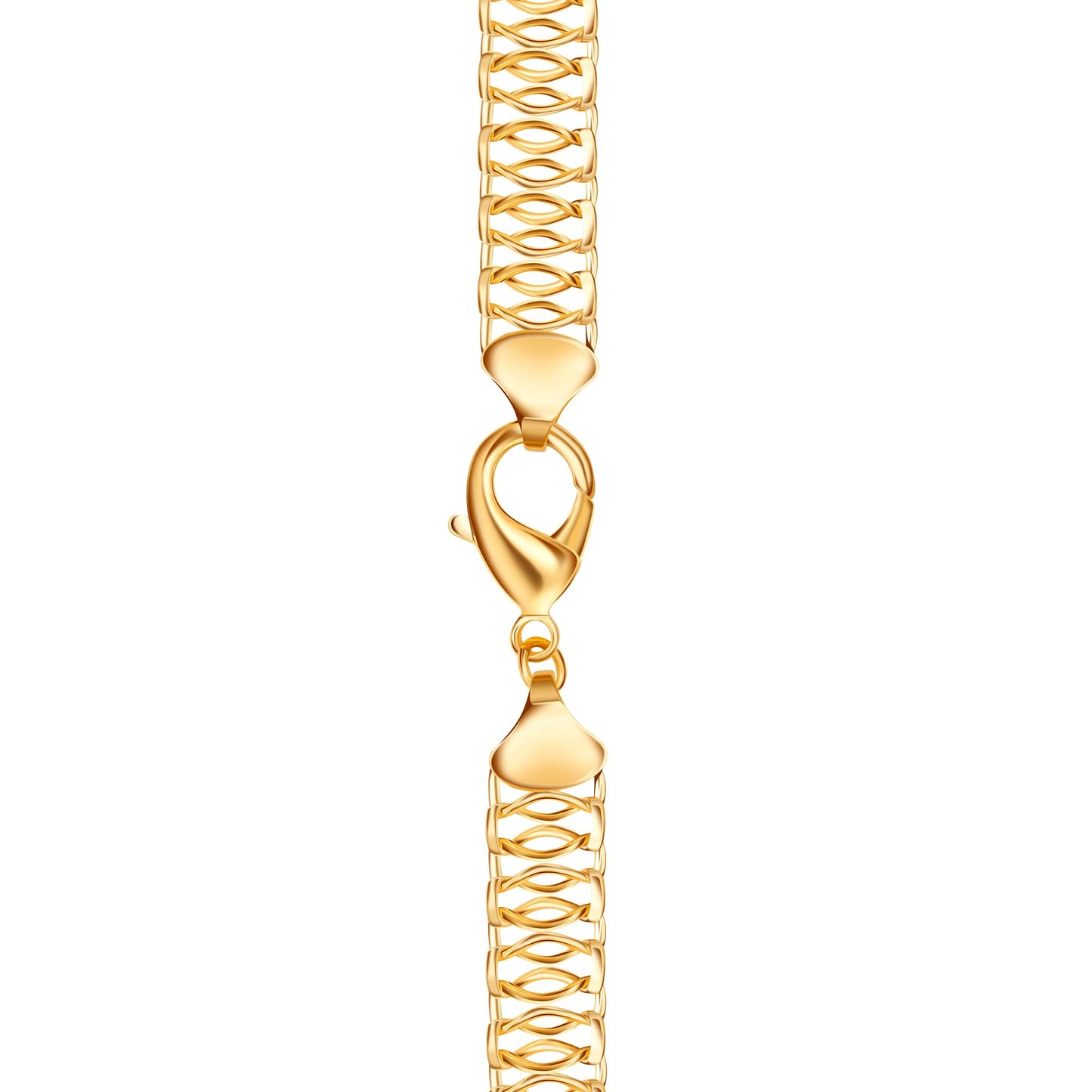 Barzel 18K Gold Plated Mesh Necklace, 16-20 inches, High Polish Finish, Waterproof, Tarnish Free (20 Inches)