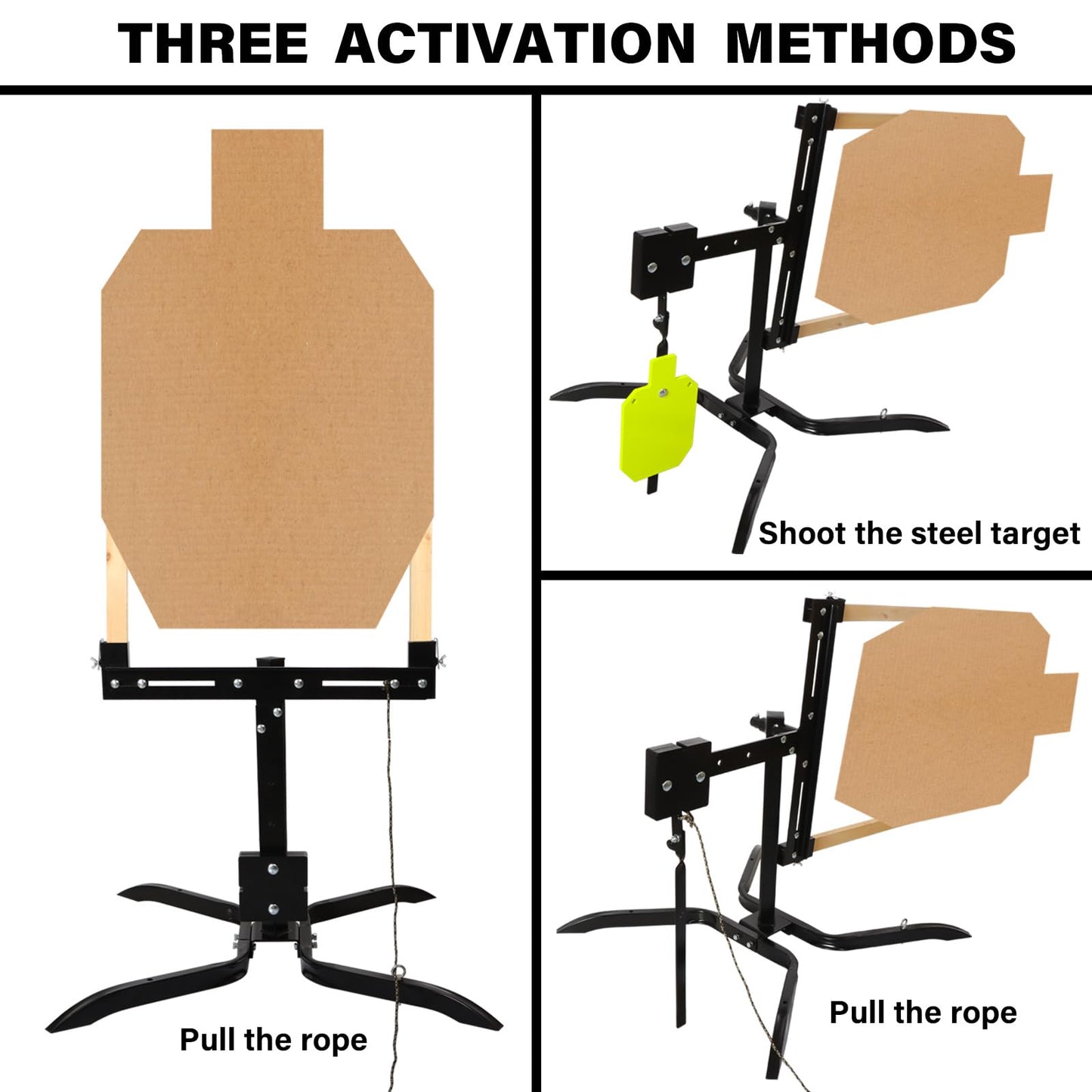 Highwild Adjustable Swinger Target Stand for Paper & Cardboard Silhouette Shooting Target X-Leg Stand Base Fits 1x2 Wooden Posts for Shooting Range