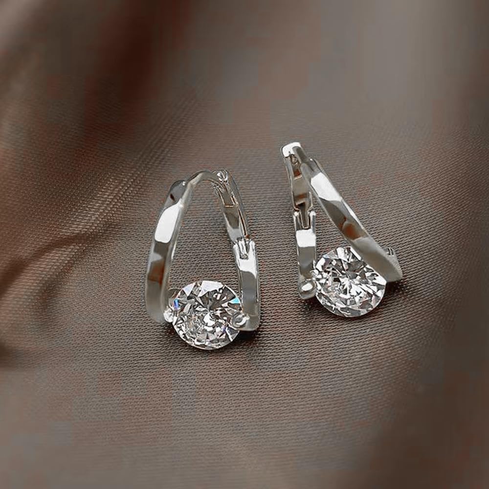 Histone Lymphvity Slimming Earrings for Weight Loss Women 2 Pairs Flysmus Drainage Germanium Earrings Minimalist CZ Hoop Earrings Charm Jewelry Gift (B)