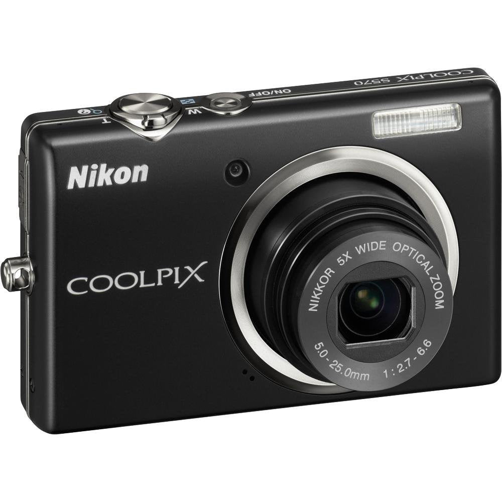 Nikon Coolpix S570 12MP Digital Camera with 5x Wide Angle Optical Vibration Reduction (VR) Zoom and 2.7-Inch LCD (Black) (OLD MODEL)