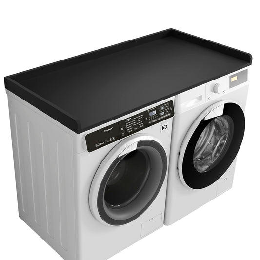 Kaboon Washer Dryer Countertop Only, Melamine Countertop with Edge Rails - 27.5" Depth x 54" Width Laundry Room Organization, Black