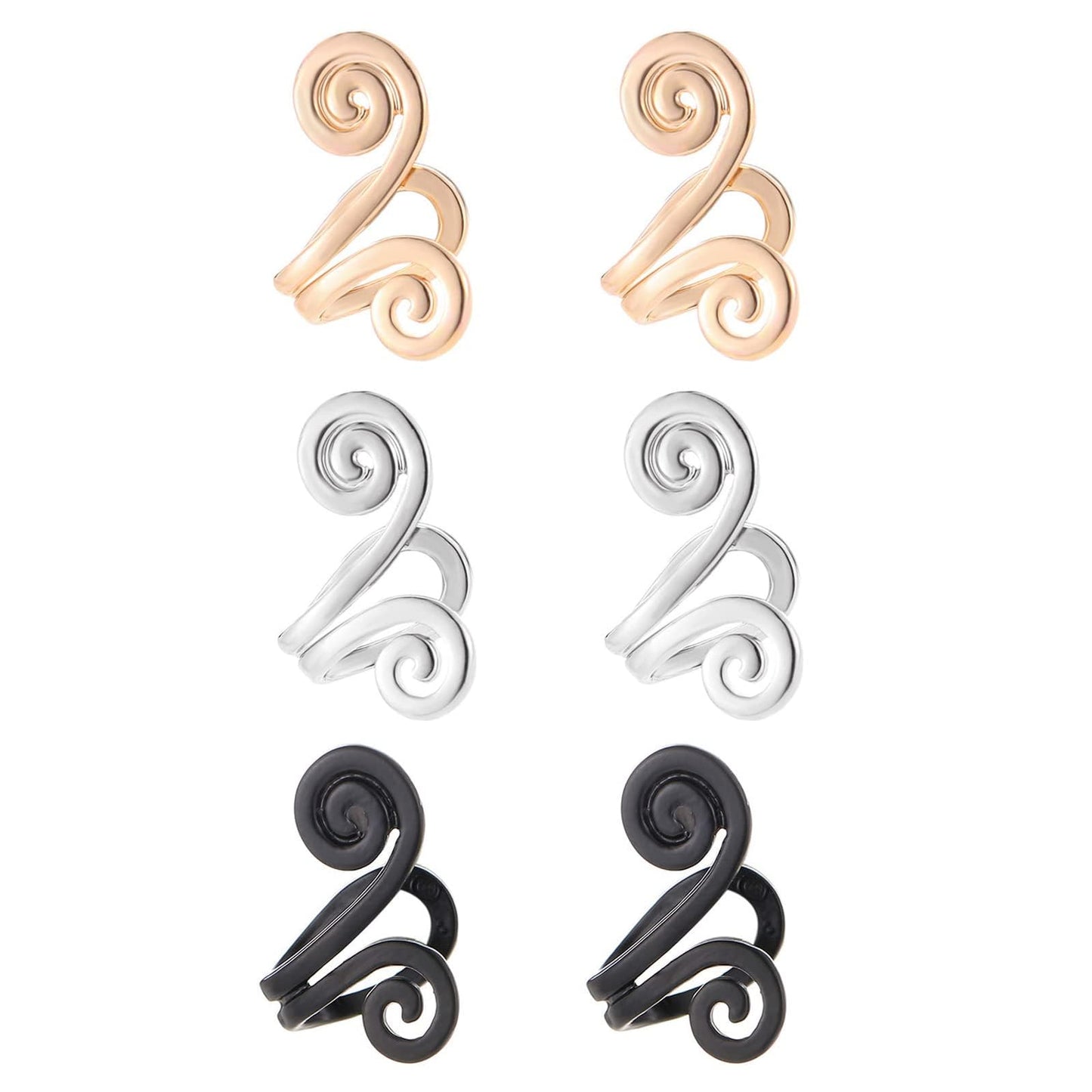 Lymphatic Earrings for Women Clip On Ear Cuff Non Piercing Spiral Lucky Cloud Four Leaf Flower Crystal Minimalist Fashion Jewelry Christmas Birthday New Year Gifts