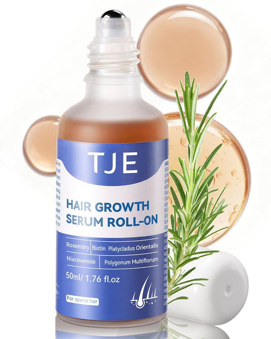 Hair Growth Serum Roll On 1.76 fl oz | Extra Large Value Pack | Fast-Absorbing, No-Rinse Scalp Care | Rosemary, Caffeine, Niacinamide & Biotin | Mother’s Day Gift for Her