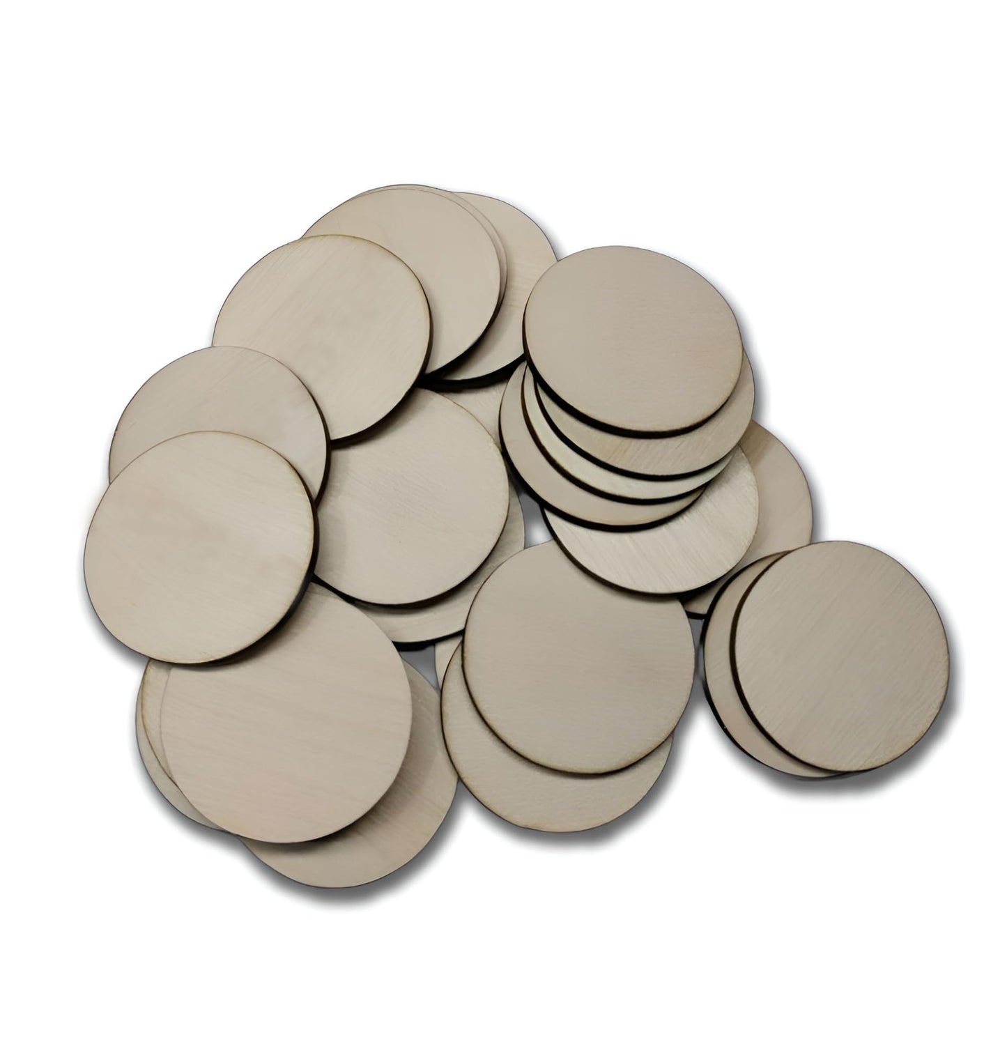 100 Pcs Unfinished Wood Circle 2 inch Wood Disc 0.1'' Thickness Round Slices Wood Blanks Wooden Cutout Natural Slices Ideal for Crafting Writing DIY Project Ornament Painting Art Home Decoration