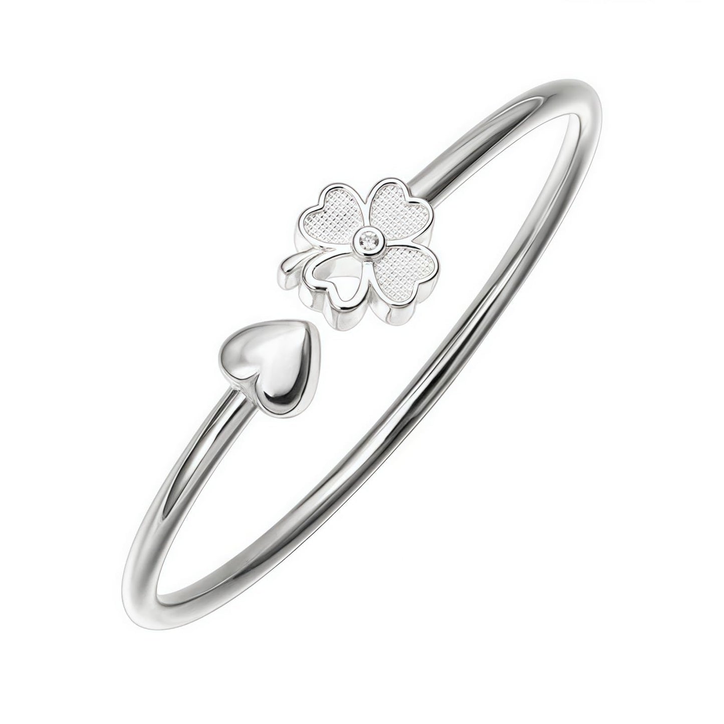 Handmade 925 Sterling Silver Bangle Bracelets For Women Lucky Cuff Bracelets Open Adjustable Love Friendship Bracelets Women Jewelry Gift for Christmas & Birthday Stackable Cute Fashion Bangles