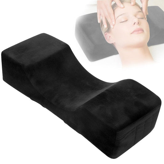 Beauty Salon Eyelash Extension Velvet Lash Pillow Beauty Salon Memory Foam Neck Pillow for Lash Extension Grafting Make Up Side Pockets for Tools(Black,2Pack)