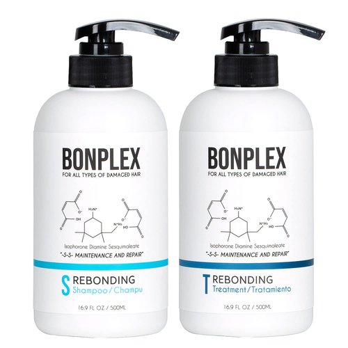 BONPLEX Perfect Bonding Concentrate Restoring Shampoo Treatment for Damaged Hair Repair, Bond Strengthening & Color Longevity for All Hair Type Rebonding Repair Shampoo and Treatment Duo… (16.9oz)